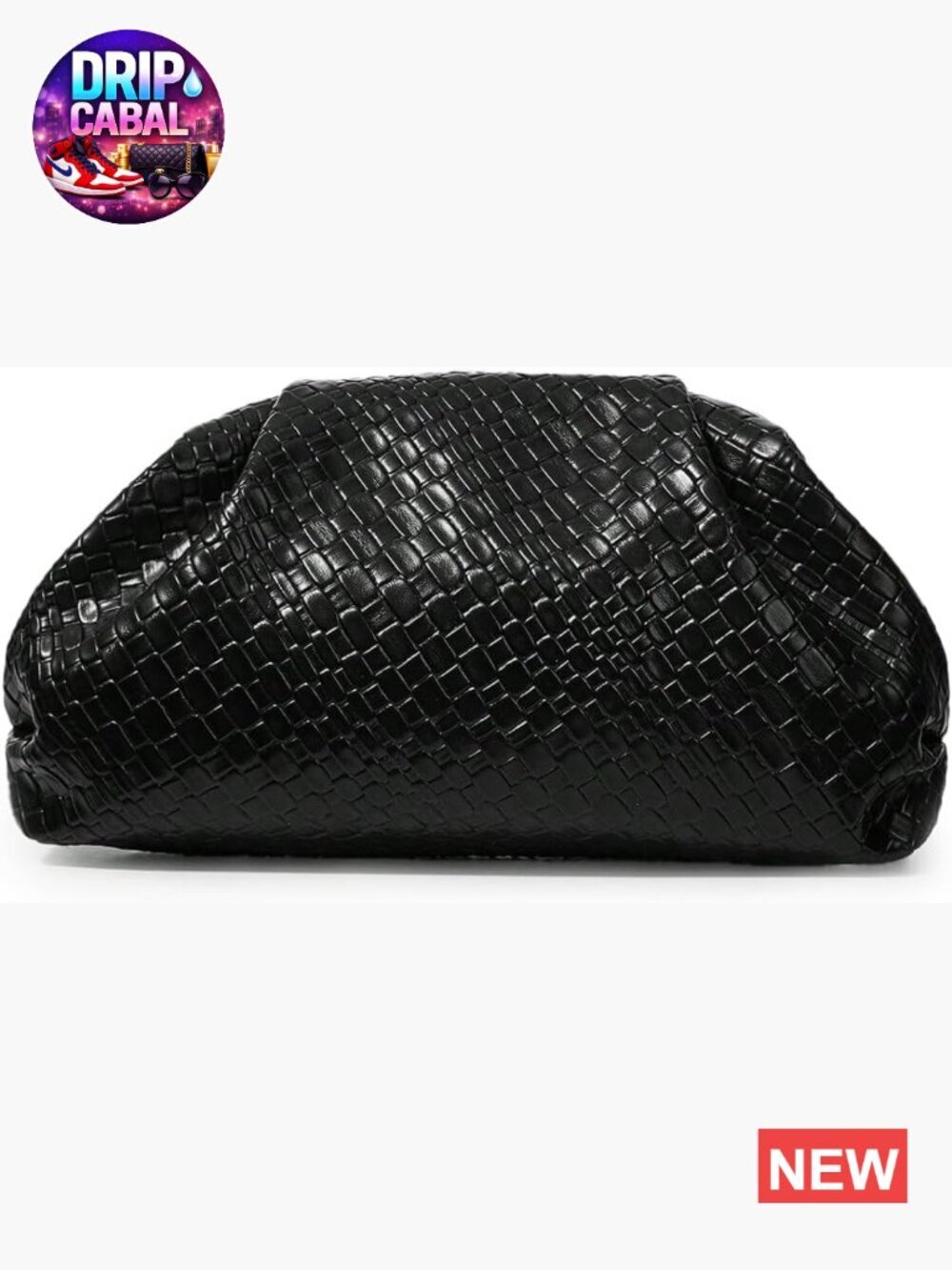 Women's Woven Evening Bag Vegan Leather Clutch Purse Ruched Dumpling Party